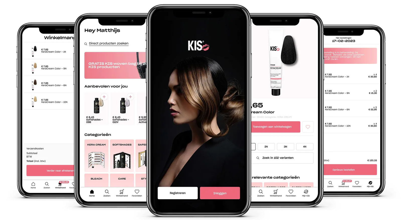 KIS app mockups